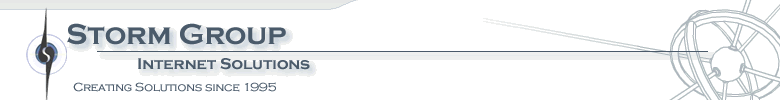 Stormbuilt - Storm group enterprise web design logo and header